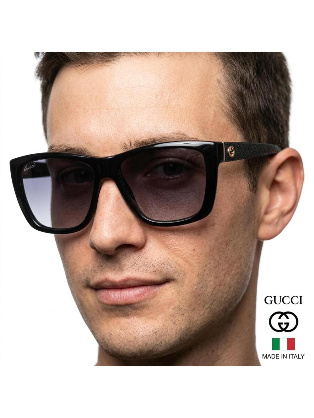 Gucci GG 3716/S Sunglasses Italy | Textured Black Square